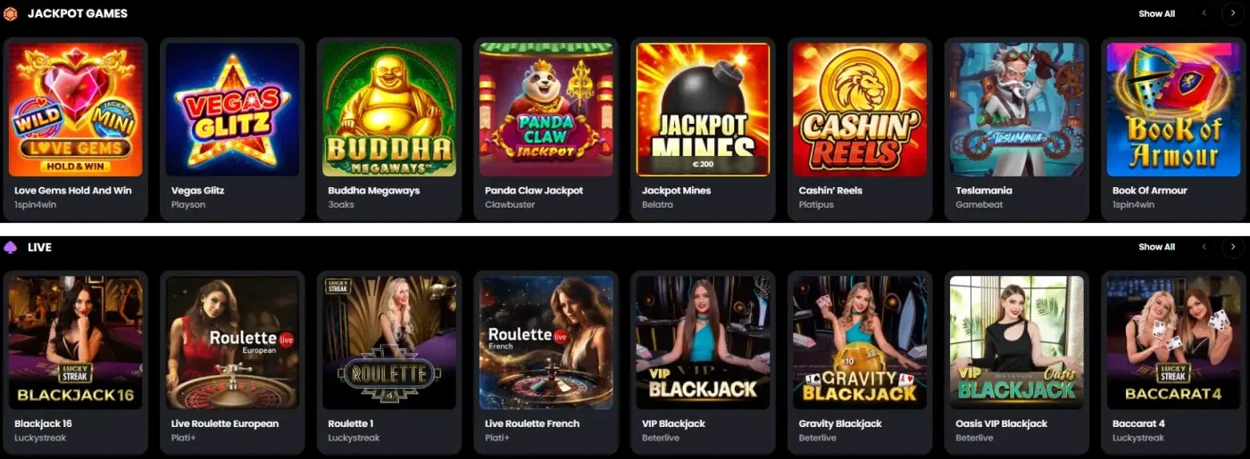 Moonwin Casino spel